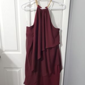 Asymmetrical knee length cocktail dress